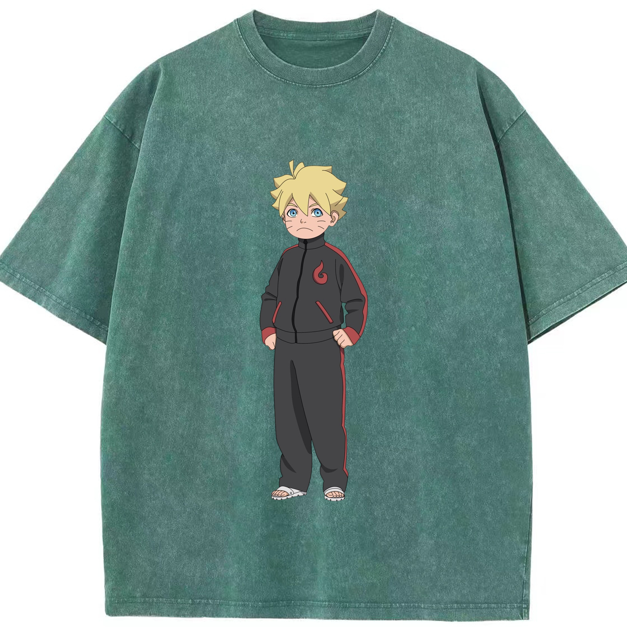 （画像用） NARUTO -ナルト- うずまき ボルト Uzumaki Boruto 綿100% ヴィンテージ風 半袖Tシャツ（フロントプリント）